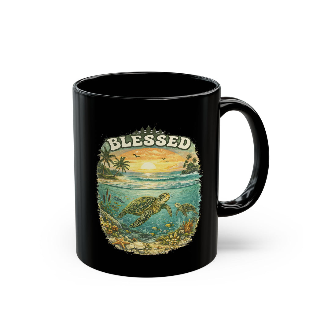 Blessed Sea Turtle Mug Ocean Coffee Cup Christian Beach Nature Gift