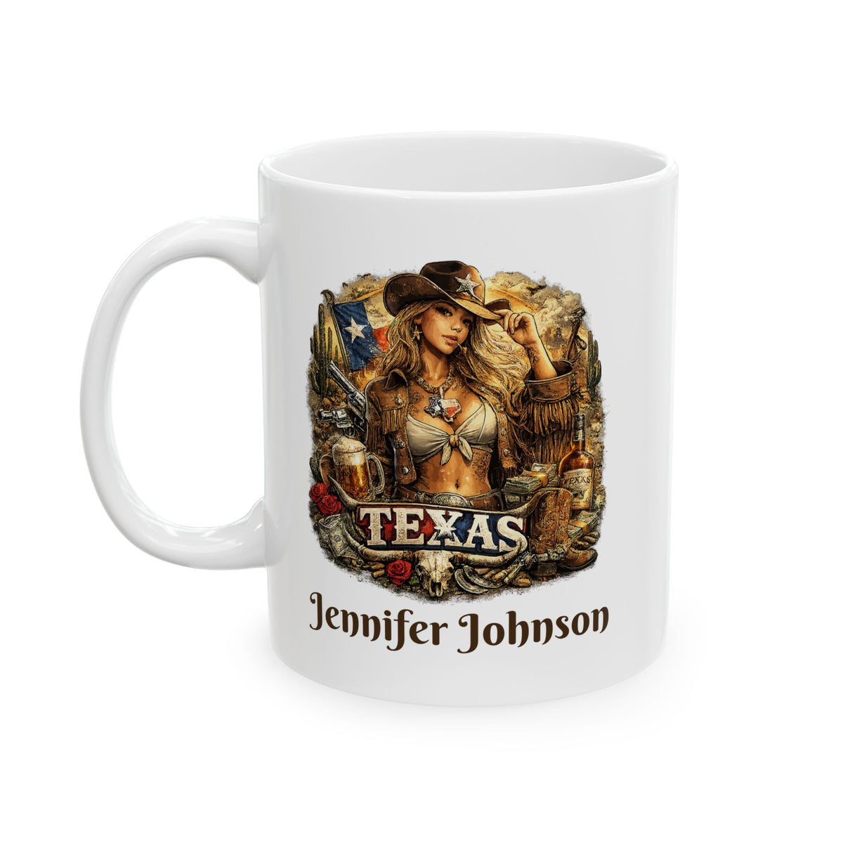 Personalized Texas Cowgirl Mug with Name – Western Gift