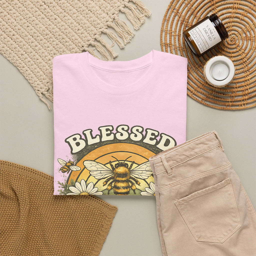 Blessed Bee T-Shirt – Christian Faith & Floral Bee Graphic Tee