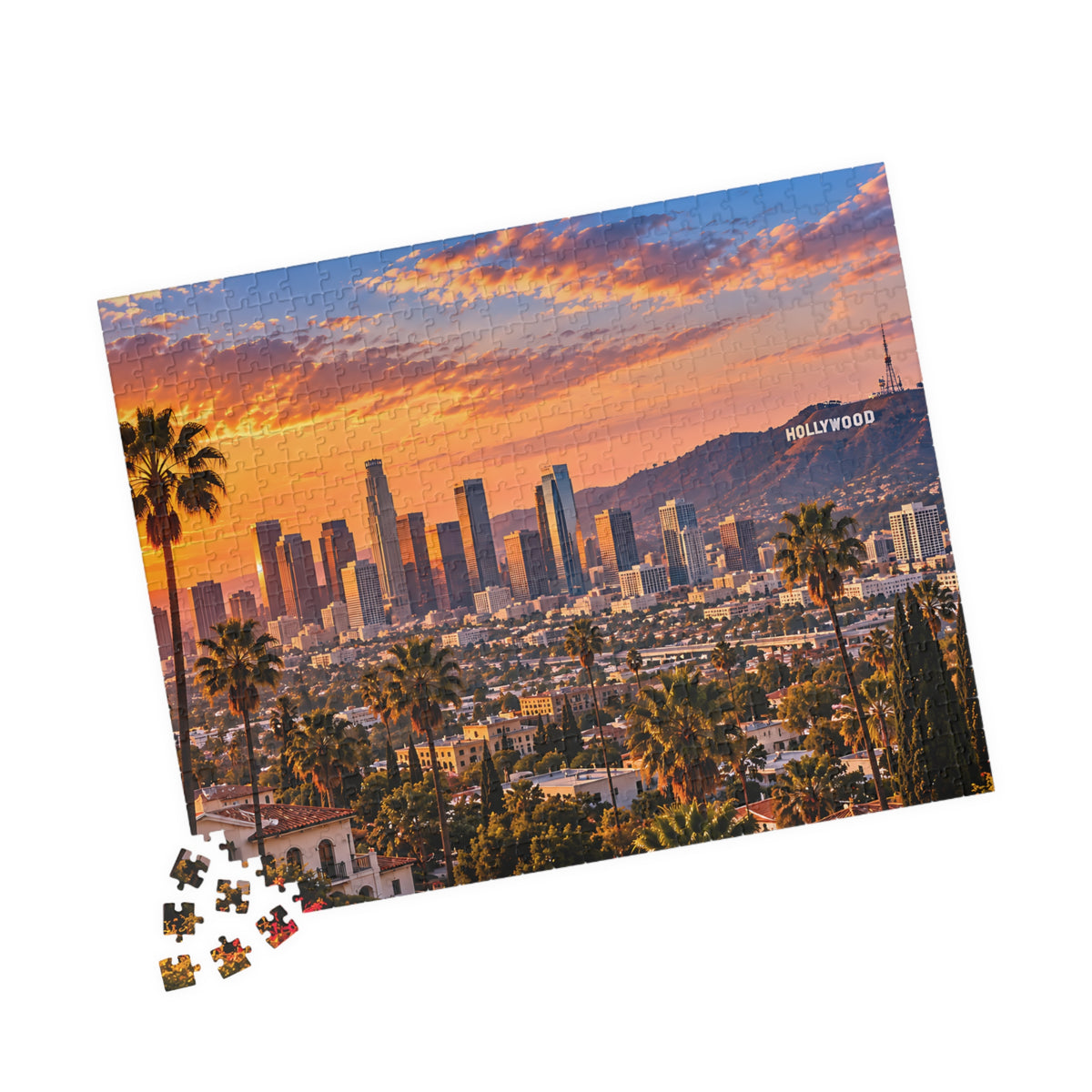 Los Angeles Puzzle – Hollywood & California Skyline Jigsaw Puzzle (110, 252, 520, 1014-piece)