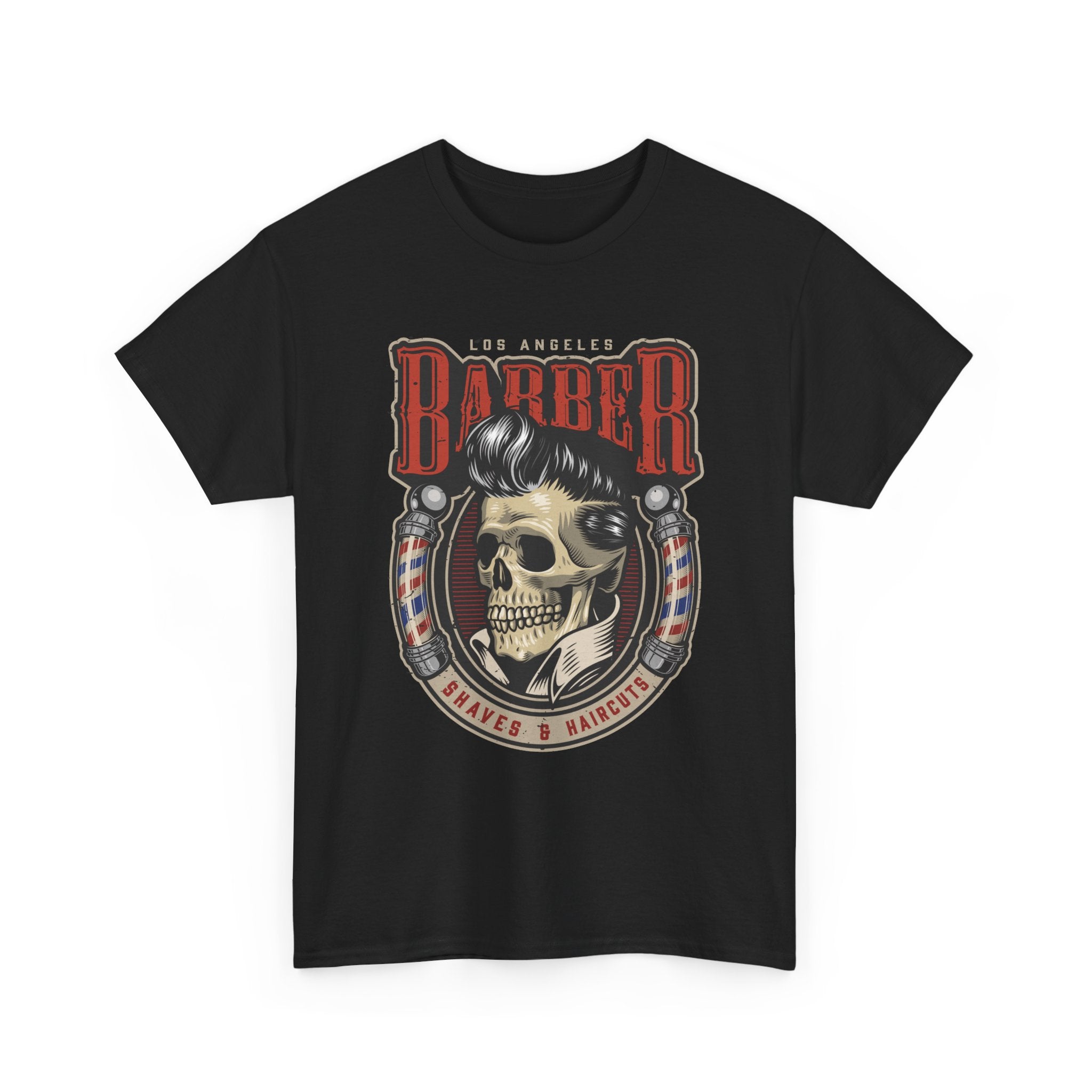 Barber Skull Tee — Vintage Barbershop Logo T-Shirt