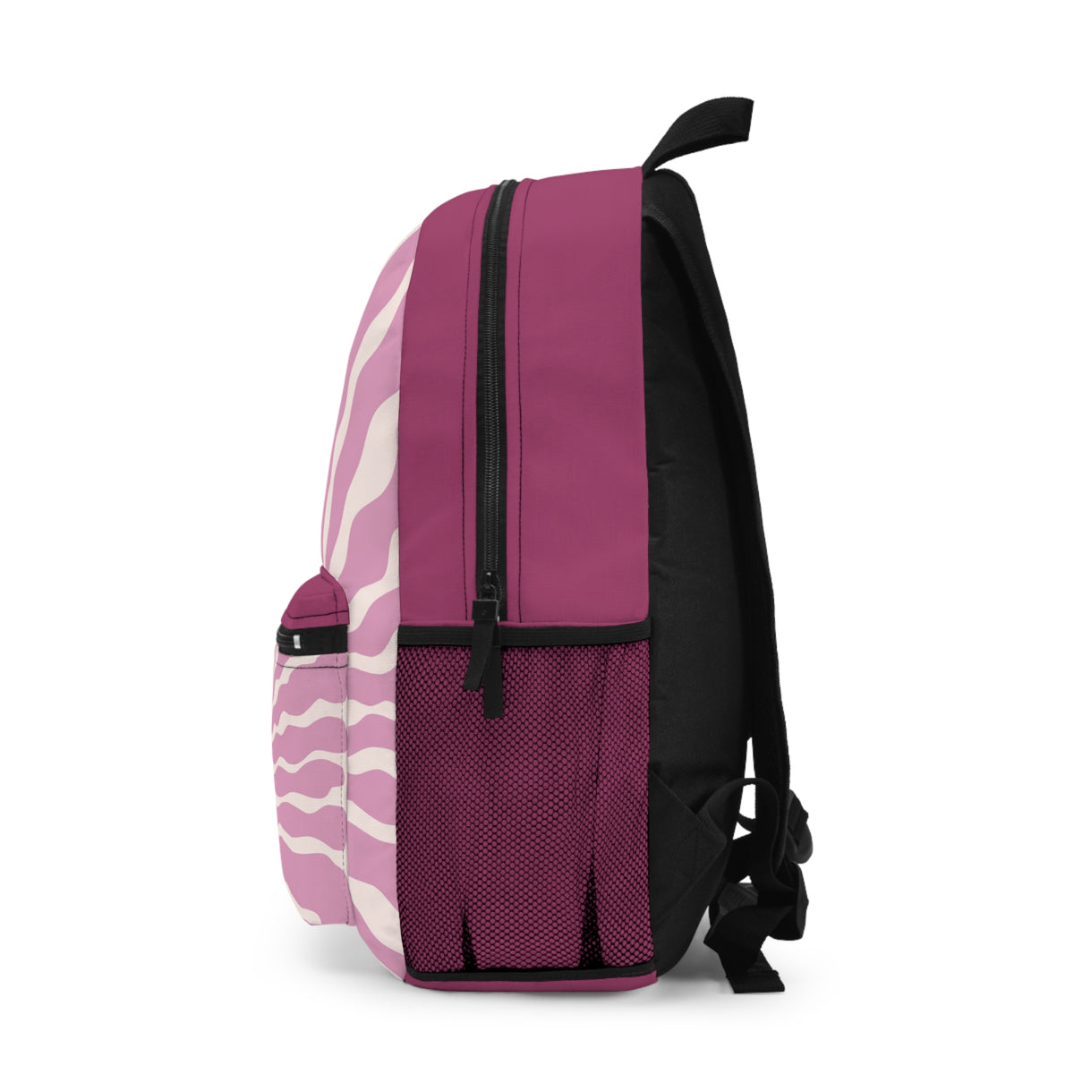 Pink Heart Backpack – Retro Wavy Love Pattern Backpack