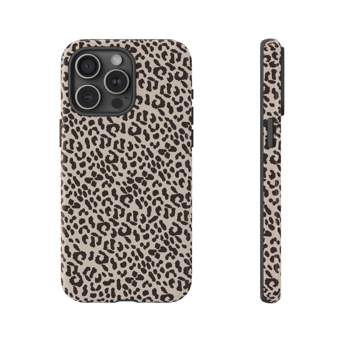 Leopard Print Tough Phone Case – Neutral Animal Pattern