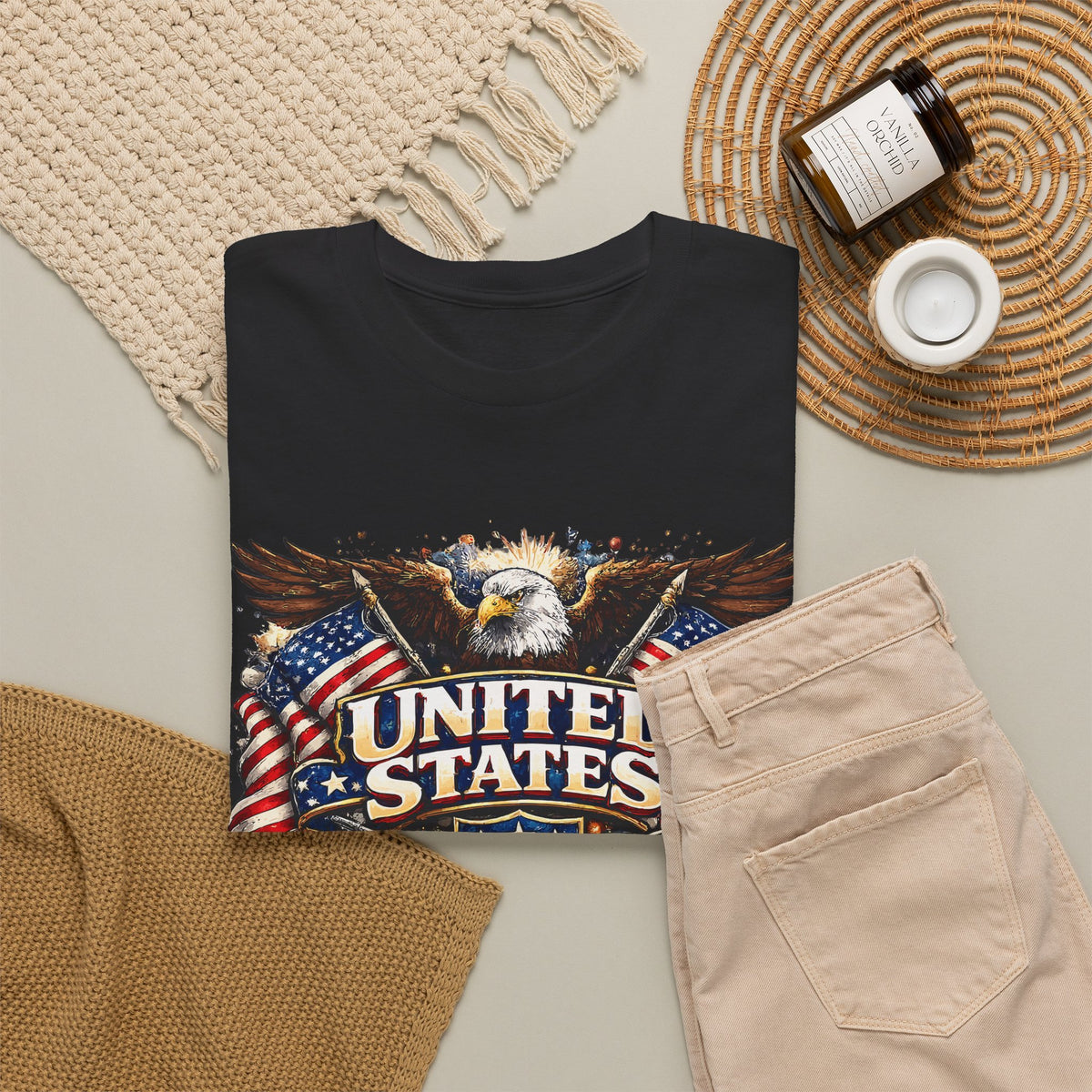 Patriotic USA T-Shirt – American Eagle & US Flag Graphic Tee