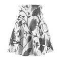 Black & White Floral Skater Skirt – Botanical Flower Design