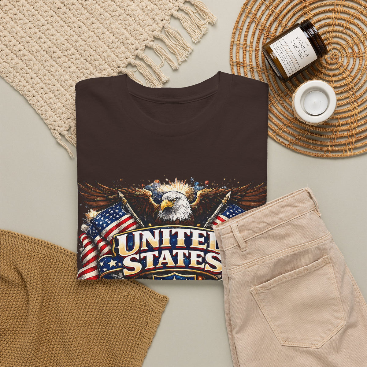 Patriotic USA T-Shirt – American Eagle & US Flag Graphic Tee