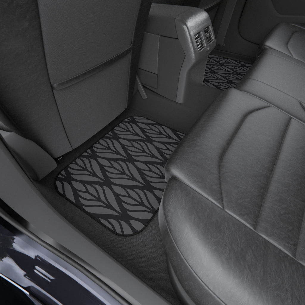 Black Geometric Car Floor Mats – Modern 4-Piece Set