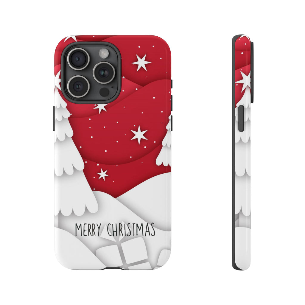 Merry Christmas Phone Case – Red & White Holiday Tough Case