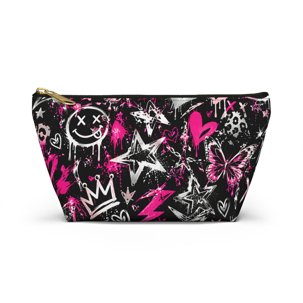 Pink Graffiti Pouch – Smiley Heart Streetwear Print