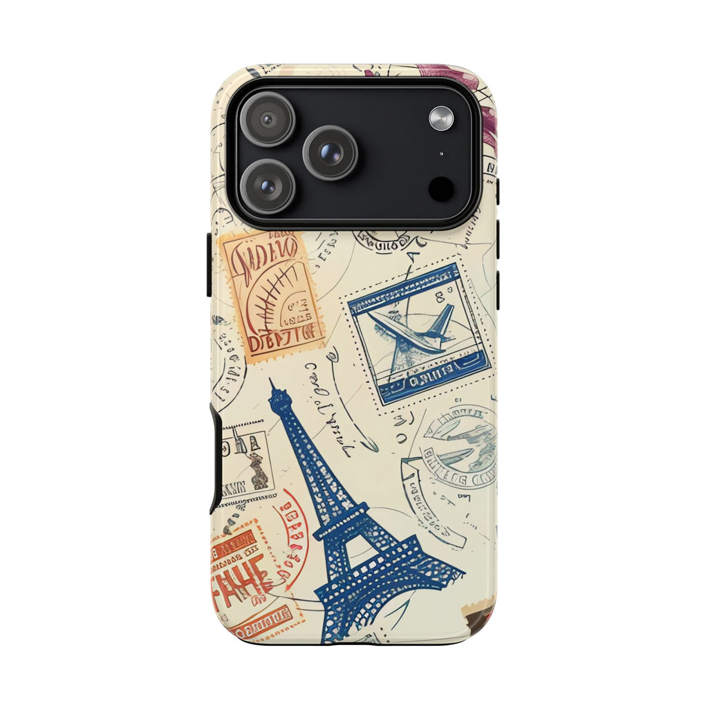Paris Vintage Travel Tough Phone Case – Eiffel Tower Design