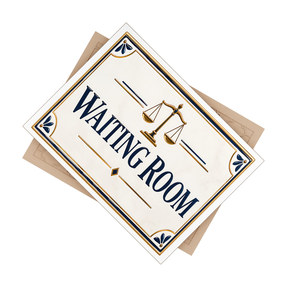 Waiting Room Sign – Elegant Ceramic Plaque for Law Office & Attorney Office - SE8
