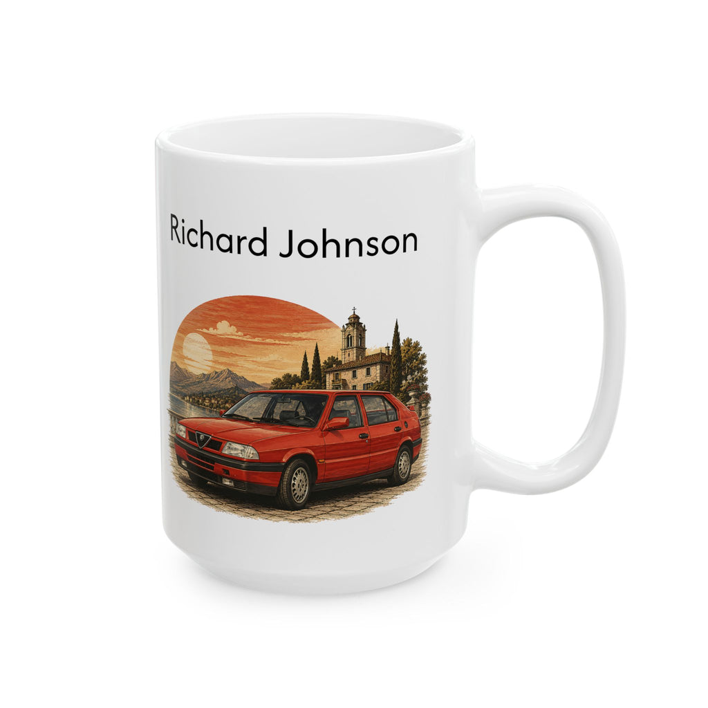Personalized Name Classic Red Sports Car Mug – Vintage Italian Car Gift