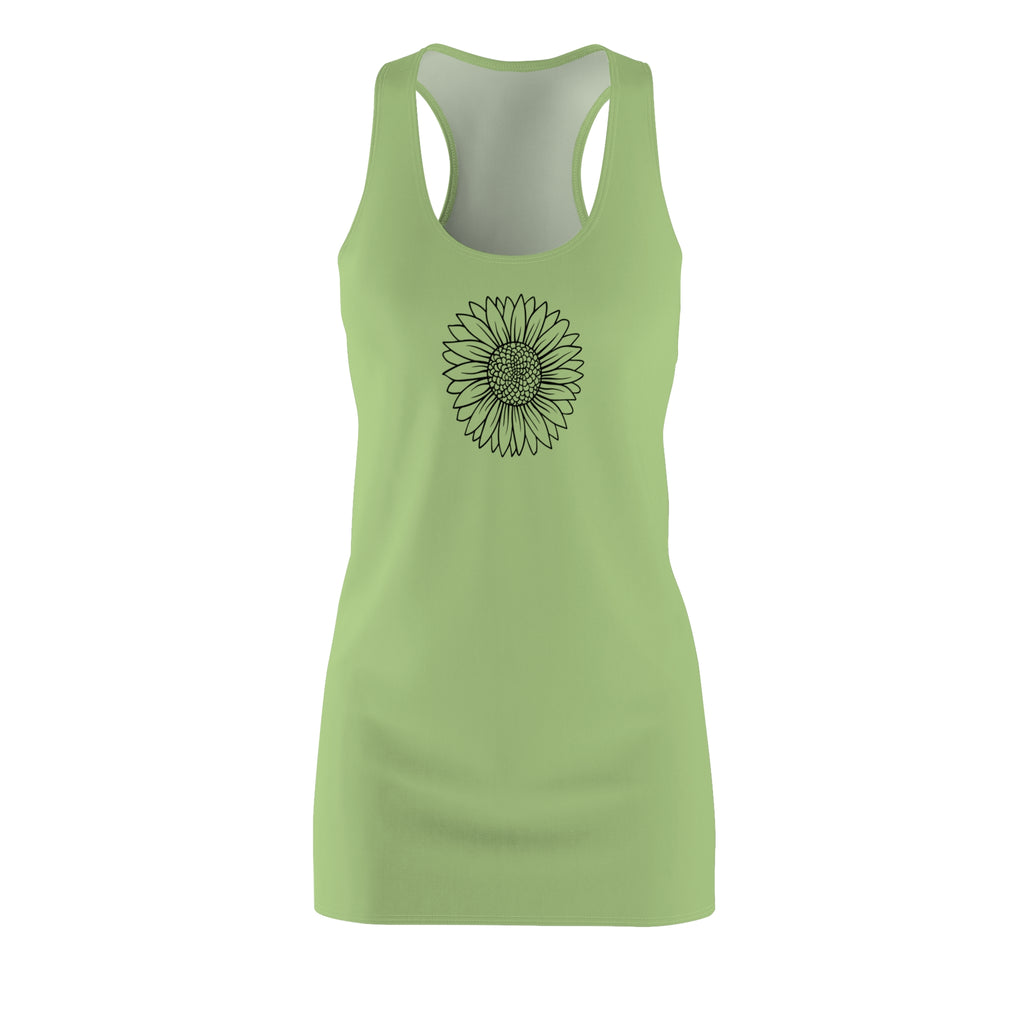 Sunflower Racerback Dress  Floral Graphic Summer Dress