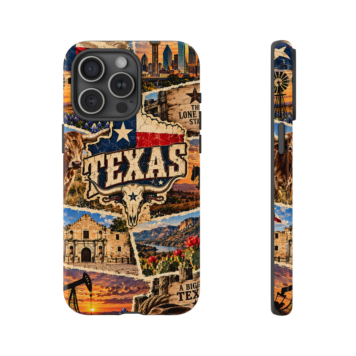 Texas Travel Collage Phone Case – Vintage Western Tough Case