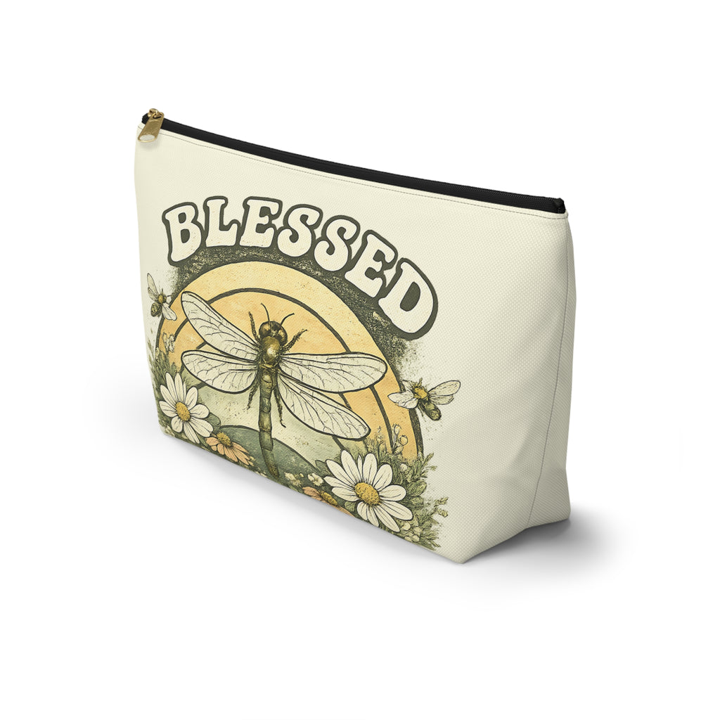 Blessed Dragonfly Pouch – Vintage Botanical Floral Print
