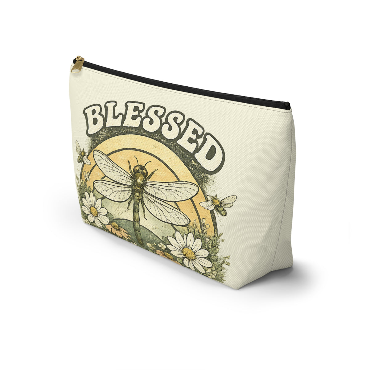 Blessed Dragonfly Pouch – Vintage Botanical Floral Print