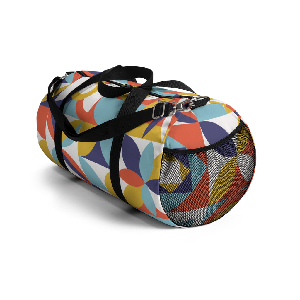 Retro Geometric Duffel Bag – Mid-Century Modern Design