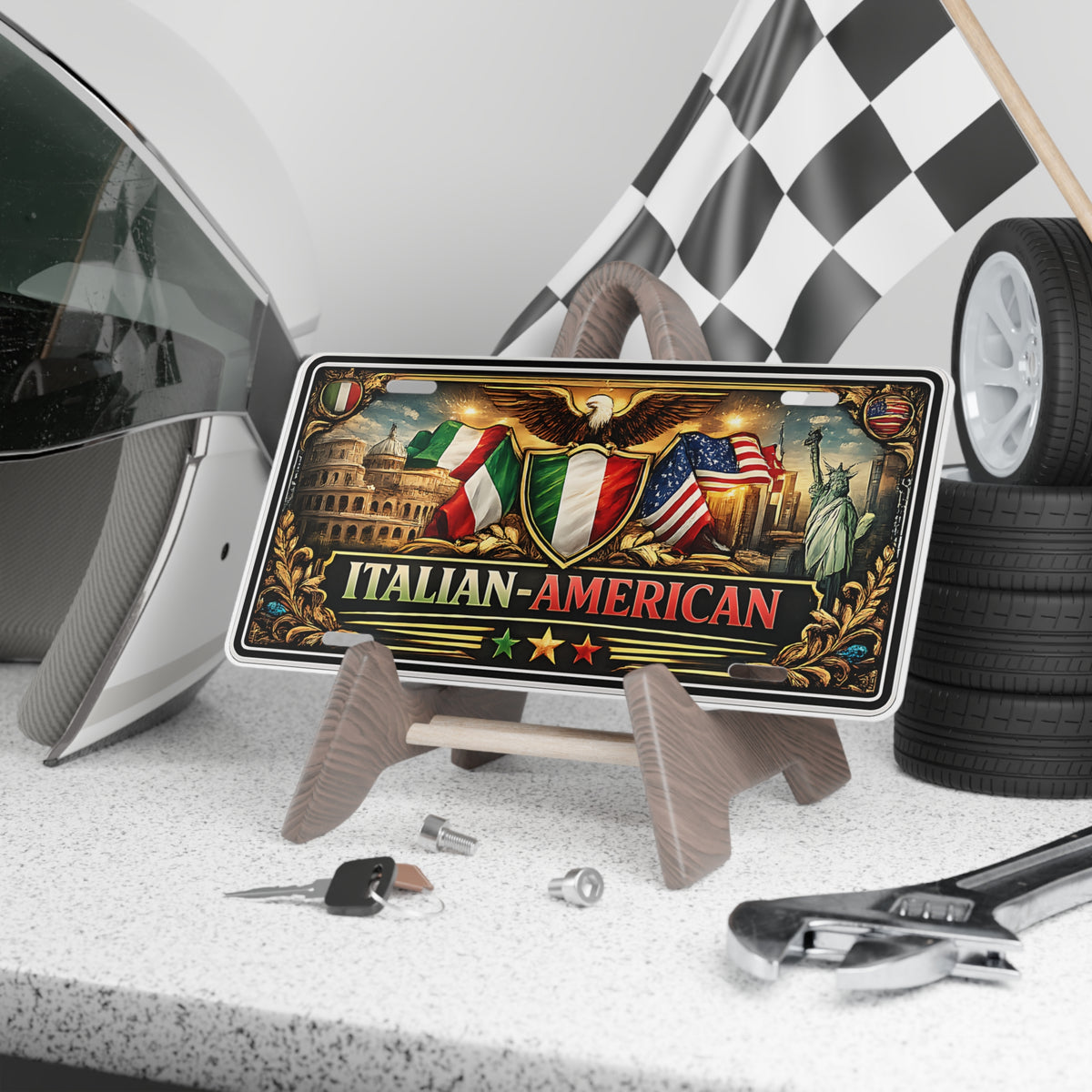 Italian American Vanity License Plate Heritage Pride USA Italy Decor