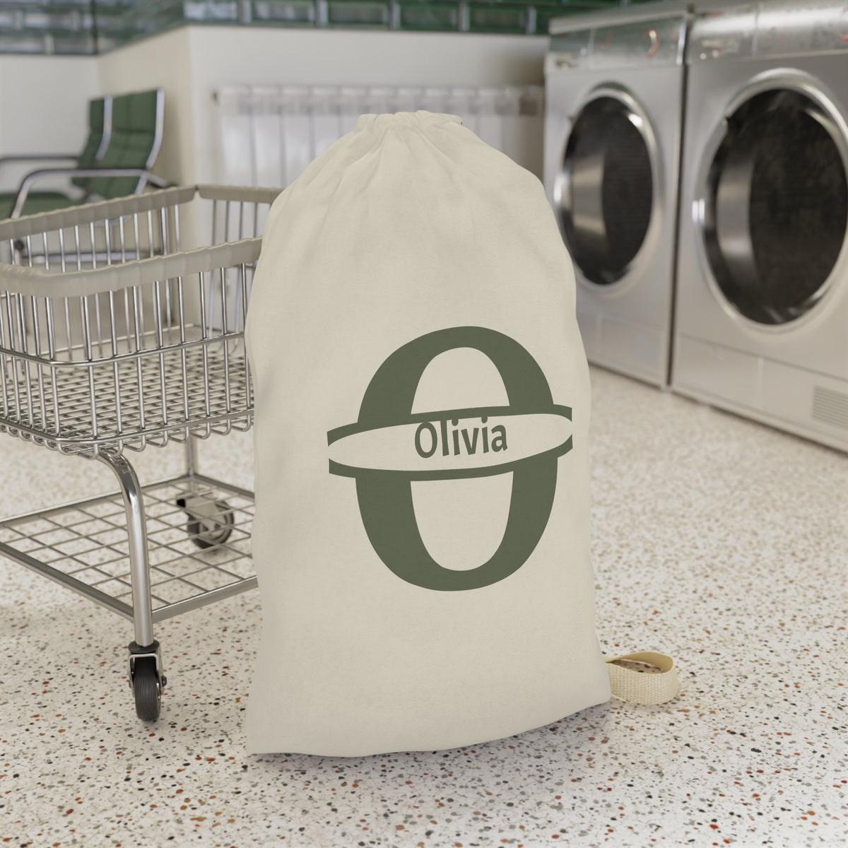 Personalized  Monogram Laundry Bag | Personalized Initial Canvas Laundry Bag