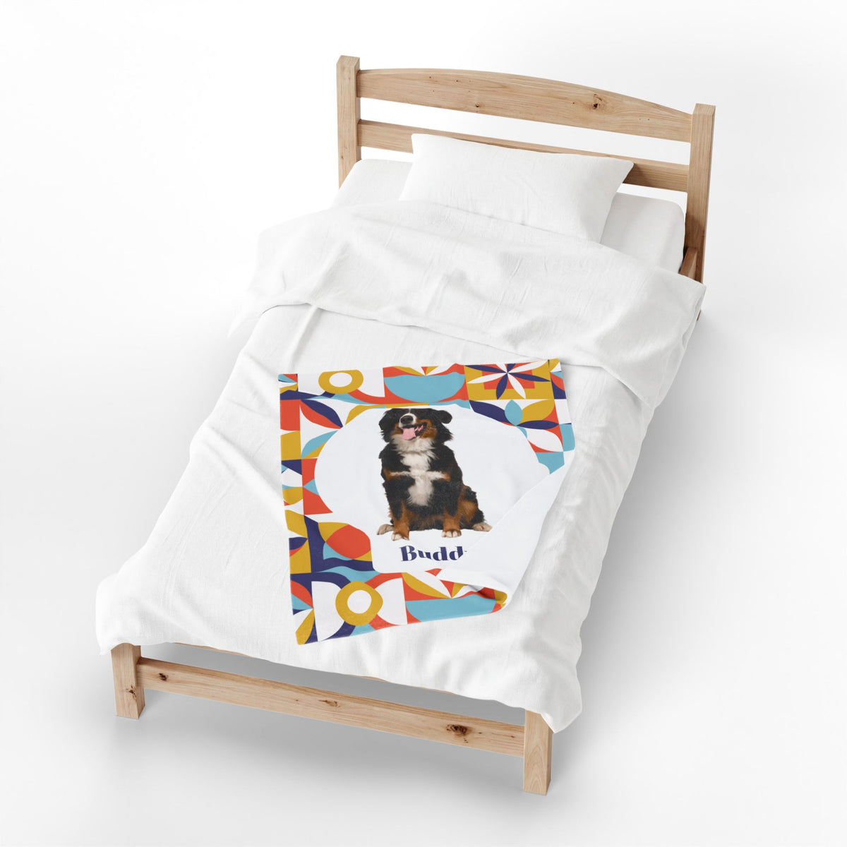 Custom Pet Blanket with Photo  Name  Personalized Dog Blanket  Cat Photo Throw  Sherpa Plush Pet Memorial Gift  PET3
