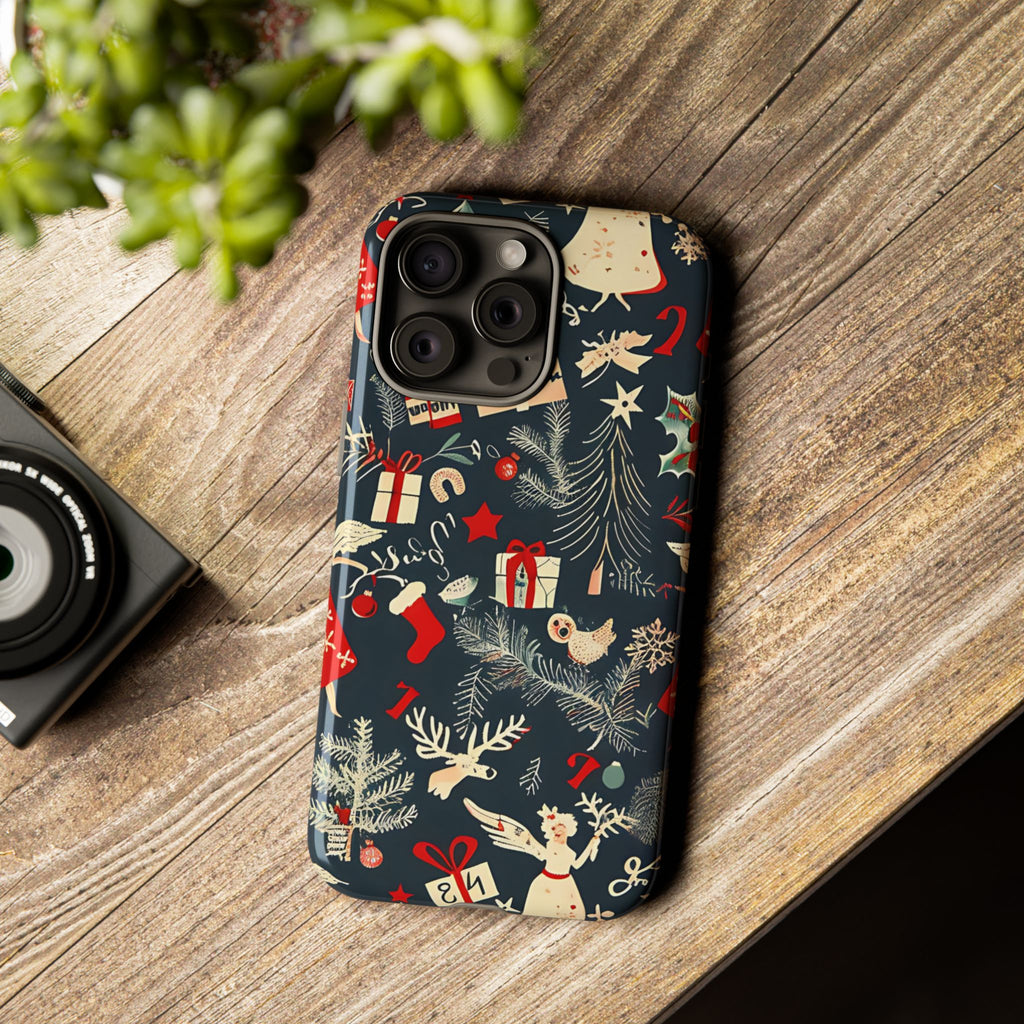 Vintage Christmas Tough Phone Case – Holiday Pattern