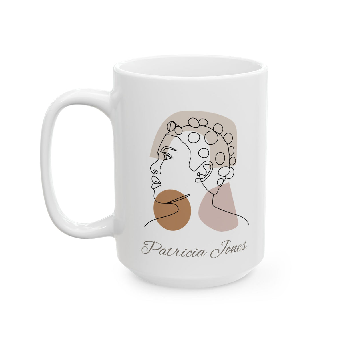 Personalized Name Line Art Mug – Minimalist Woman Coffee Mug Gift