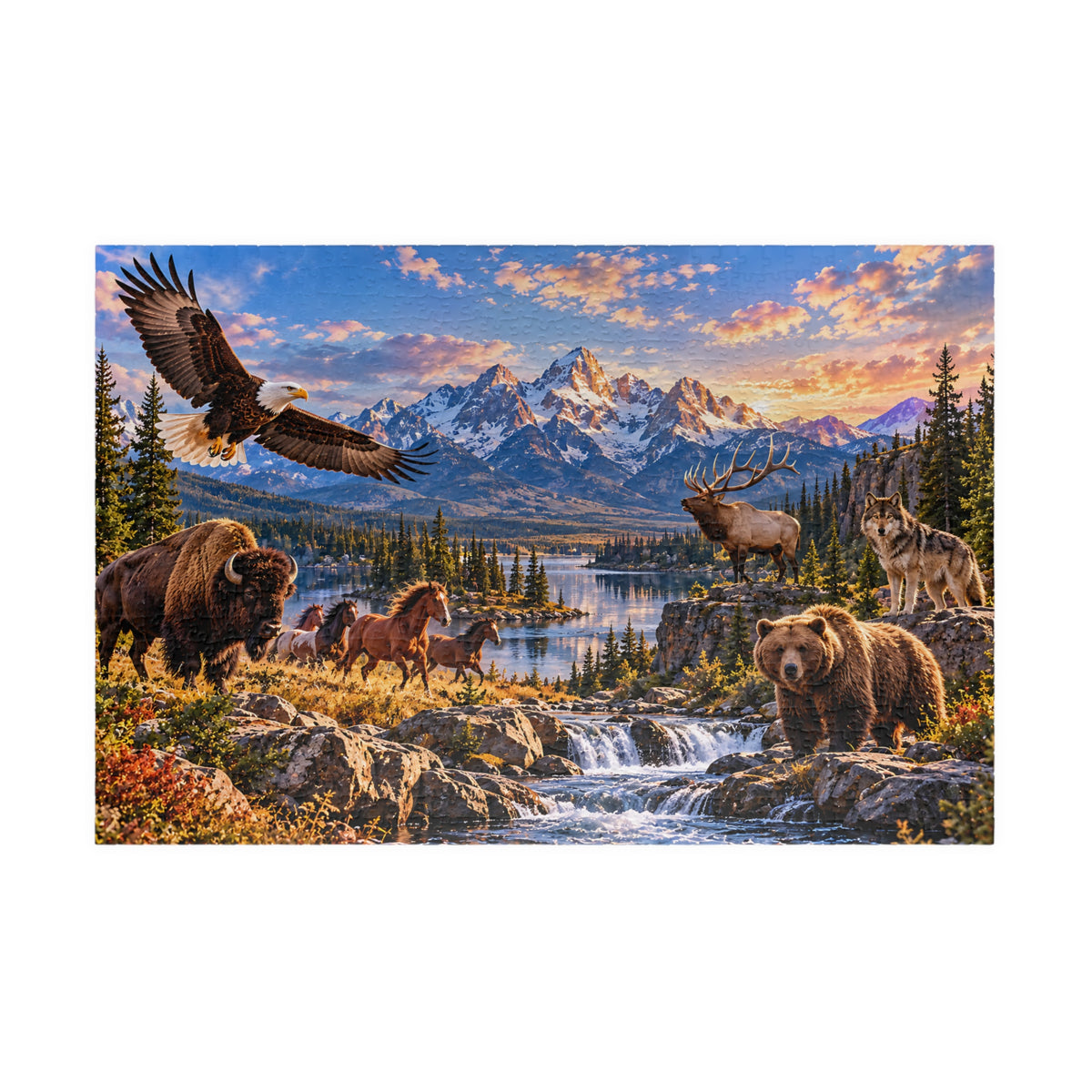 American Wildlife Puzzle – Mountain Wilderness Jigsaw Puzzle (110, 252, 520, 1014-piece)