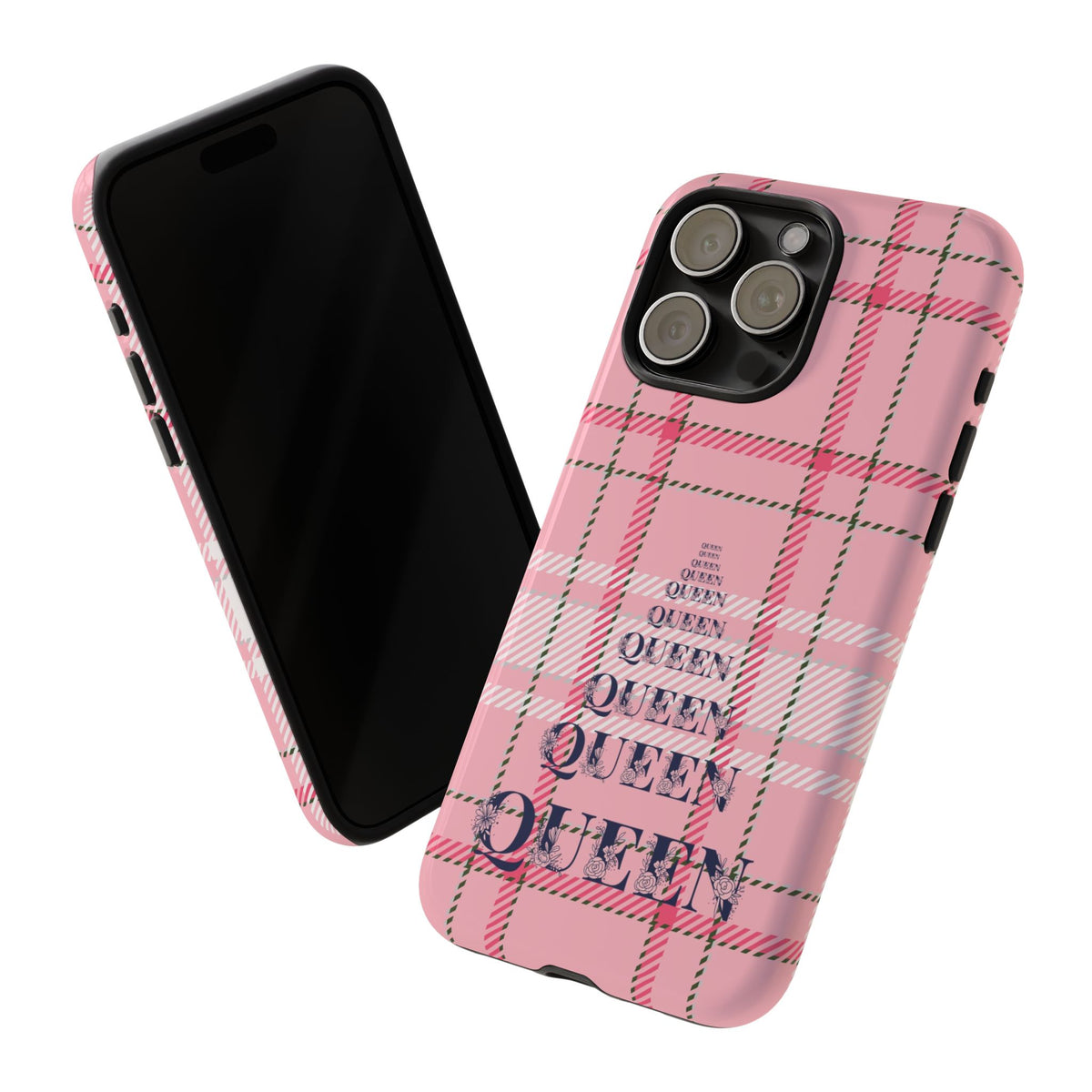 Pink Plaid Queen Phone Case – Preppy Tartan Tough Case