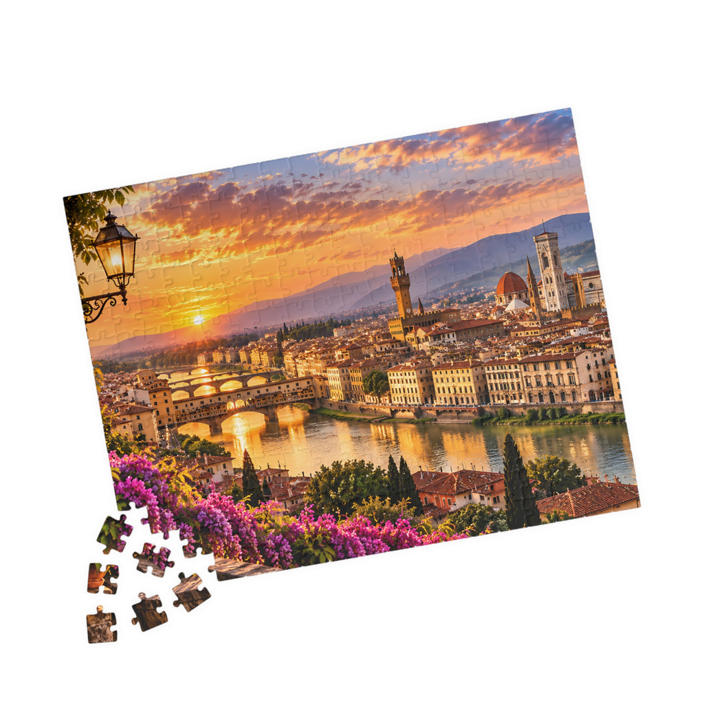 Florence Italy Puzzle – Tuscany Sunset Jigsaw Puzzle — Scenic Italy Travel Puzzle (110/252/520/1014 pcs)