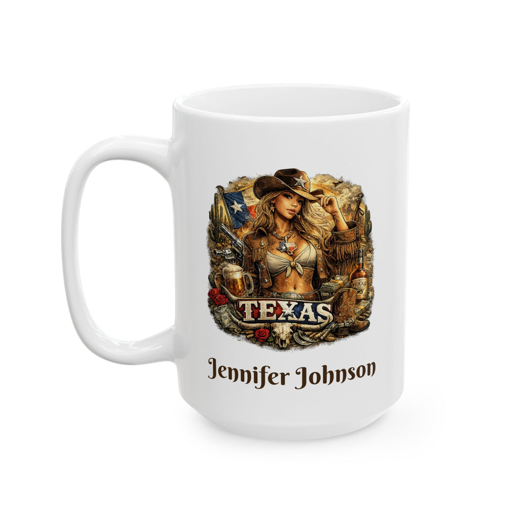 Personalized Texas Cowgirl Mug with Name – Western Gift