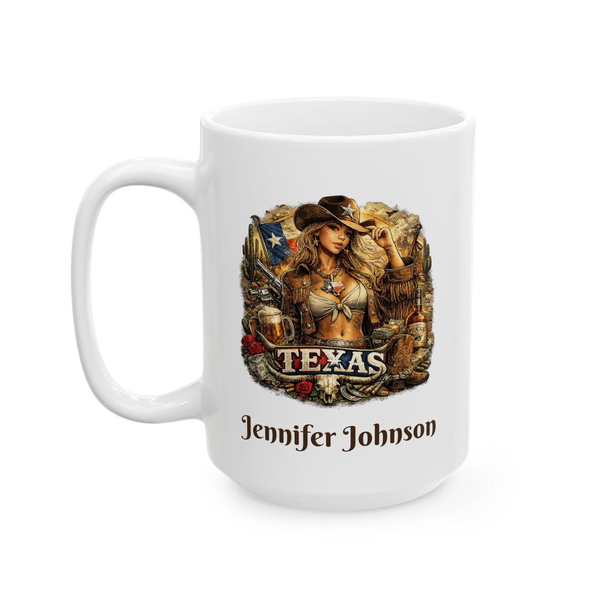 Personalized Texas Cowgirl Mug with Name – Western Gift