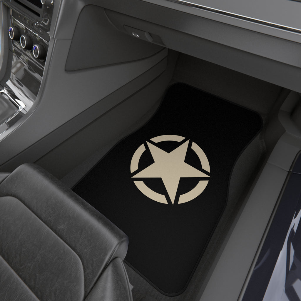 Military Star Car Floor Mats – Black 4-Piece Set