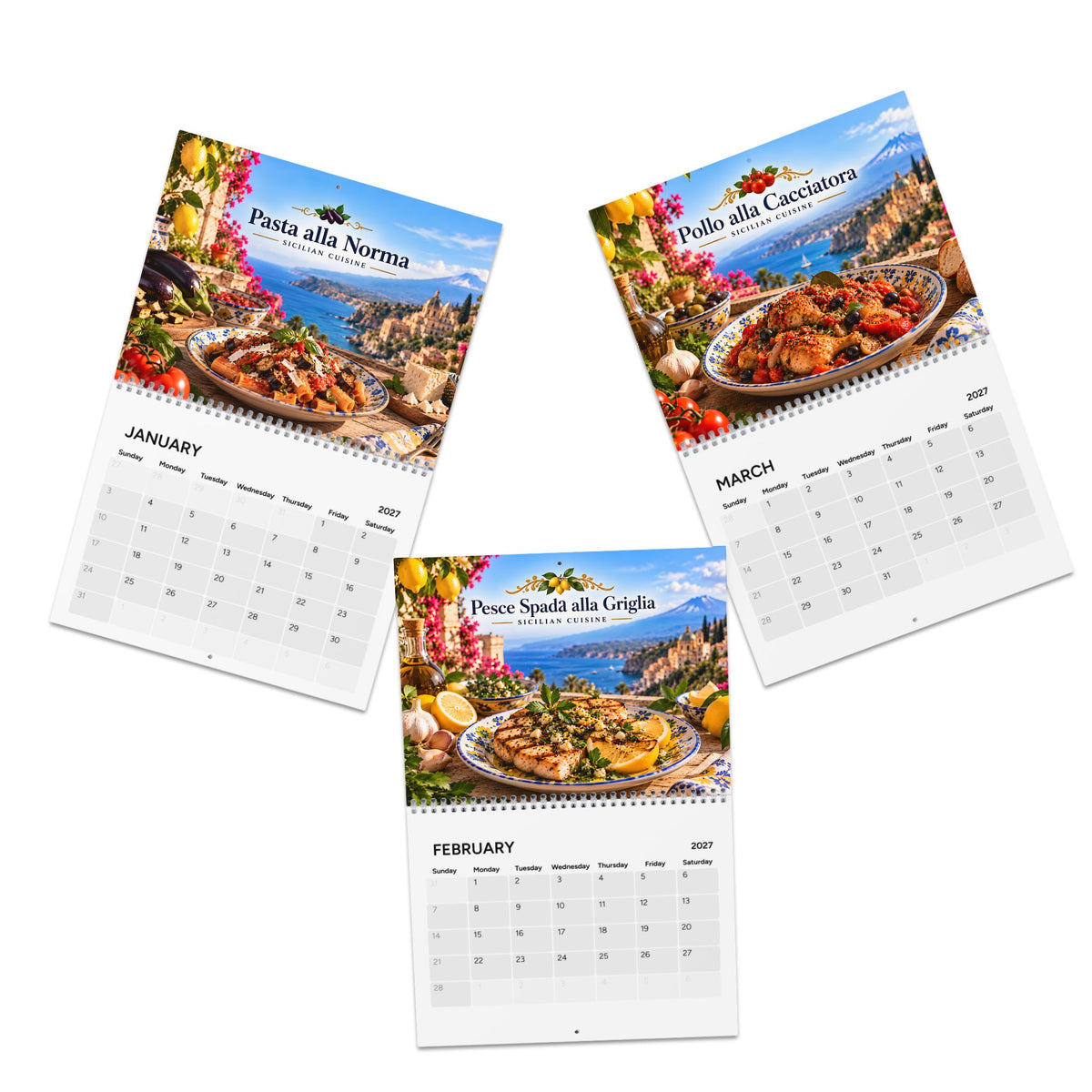 Sicily 2027 Wall Calendar – Sicilian Food & Culture