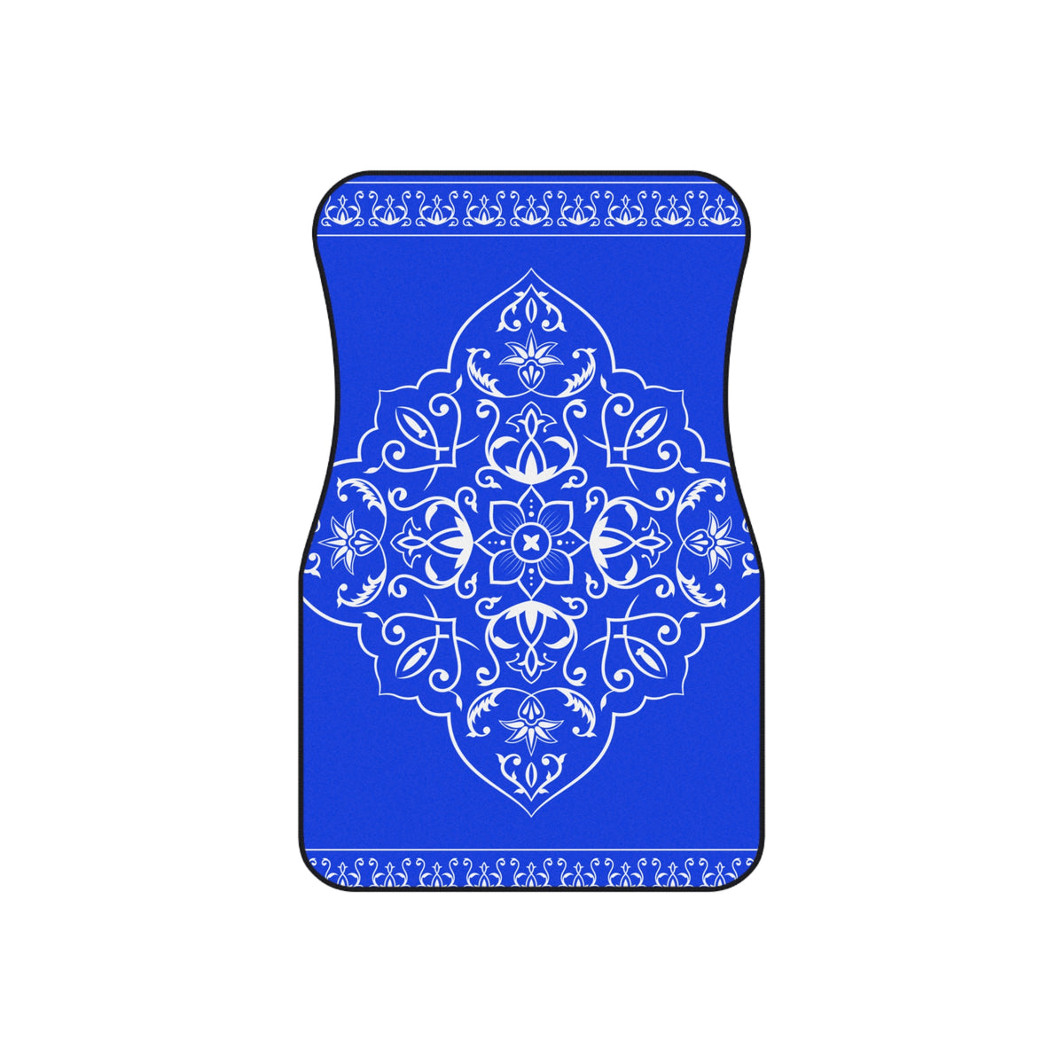Royal Blue Ornamental Car Floor Mats – 4-Piece Set