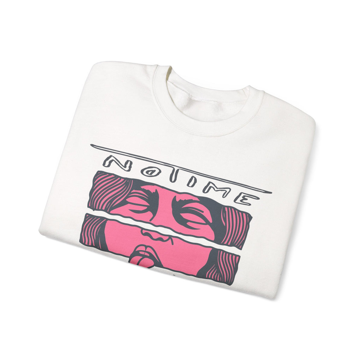 Crewneck Sweatshirt  'No Time For Love' Retro Kiss Graphic