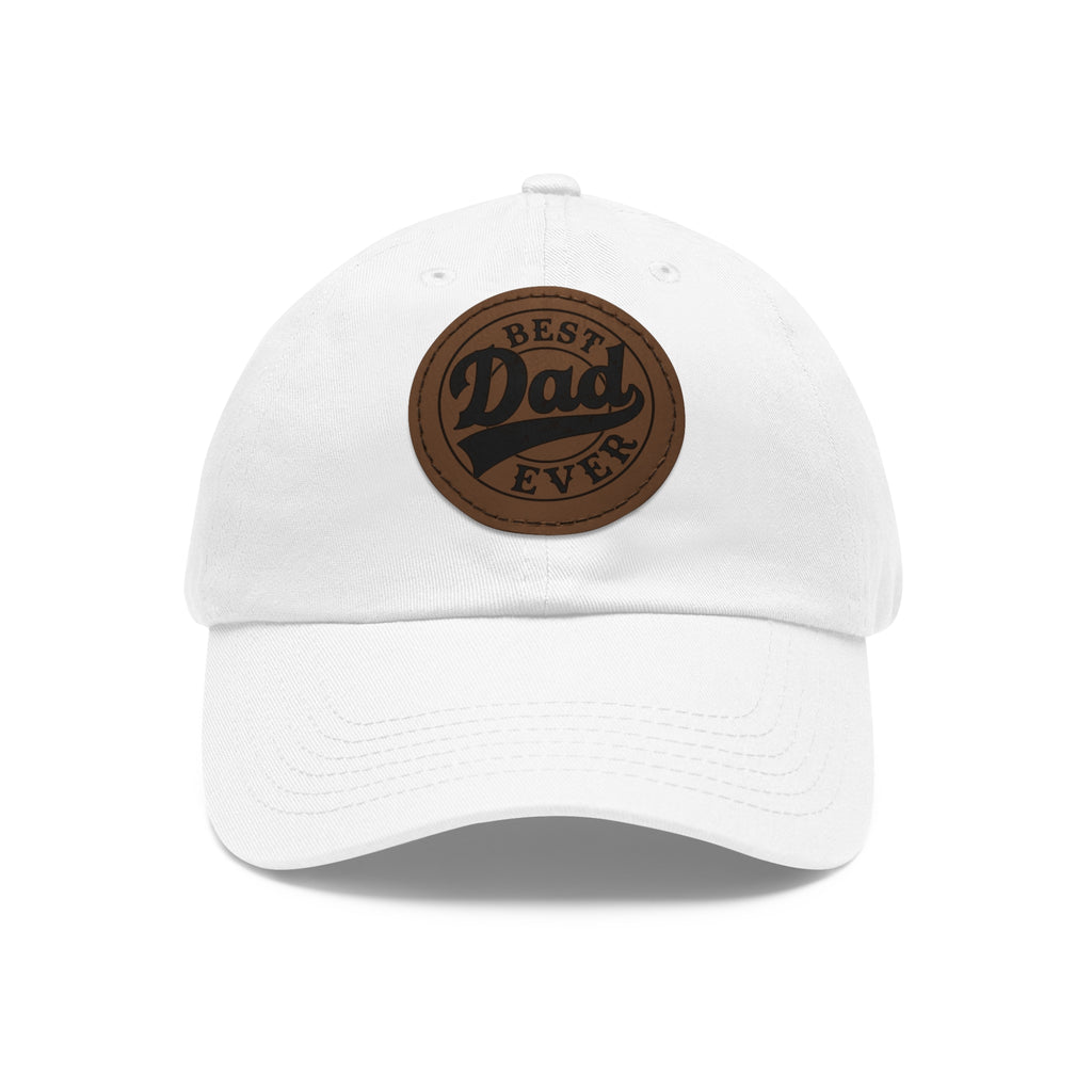 Best Dad Ever Leather Patch Hat – Father’s Day Gift Baseball Cap