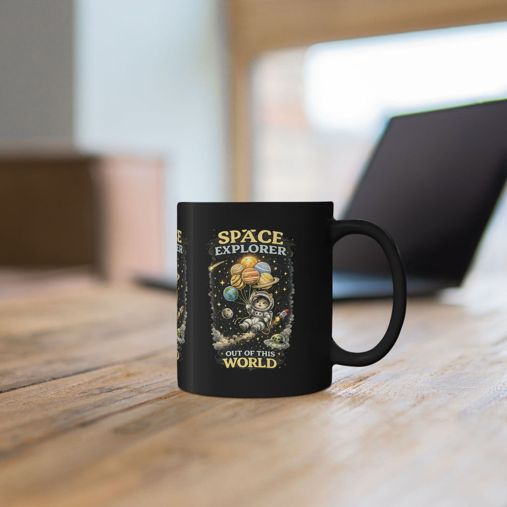 Space Explorer Cat Mug Cute Astronaut Kitty Coffee Cup Out of This World Gift
