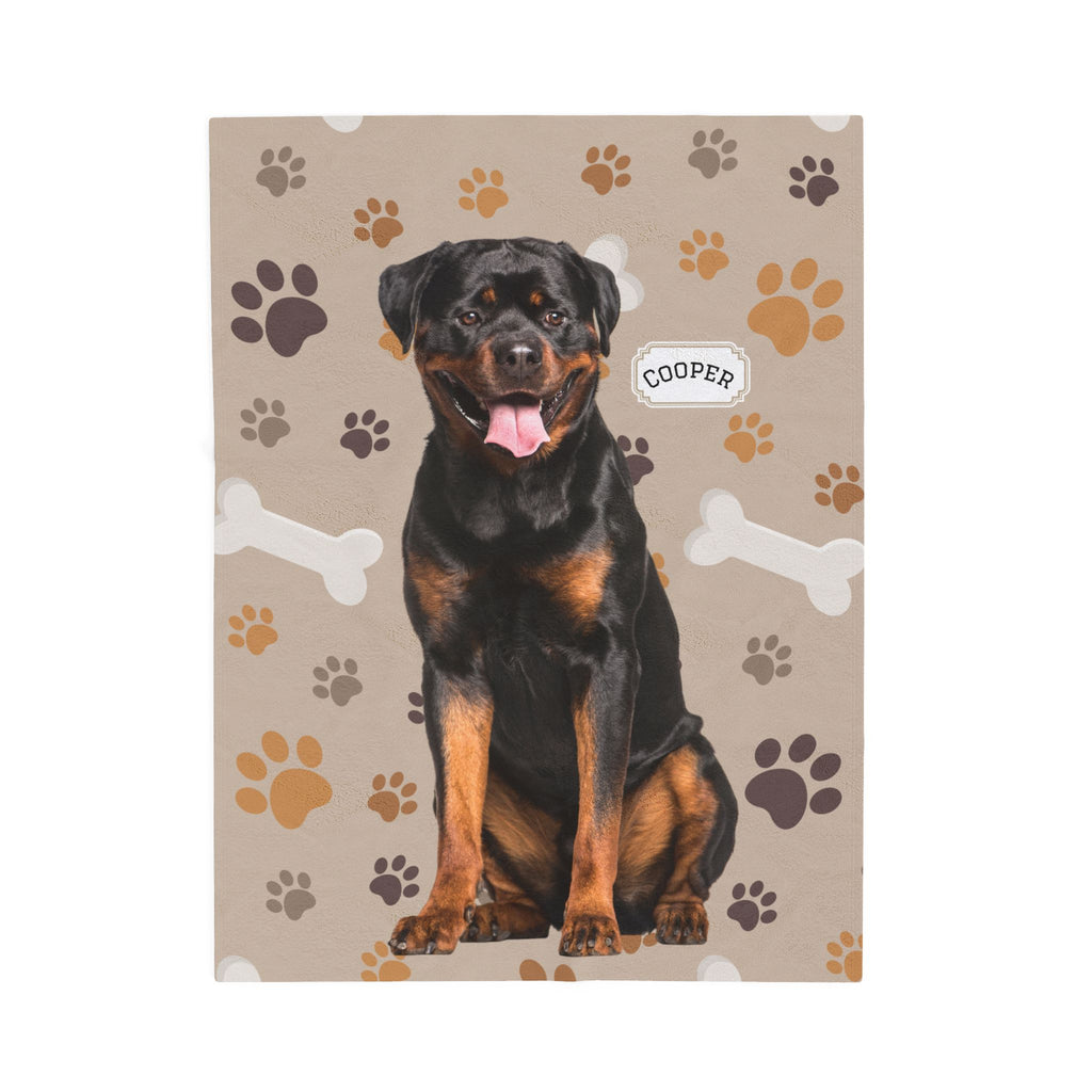 Custom Pet Blanket with Photo  Name  Personalized Dog Blanket  Cat Photo Throw  Sherpa Plush Pet Memorial Gift PET2