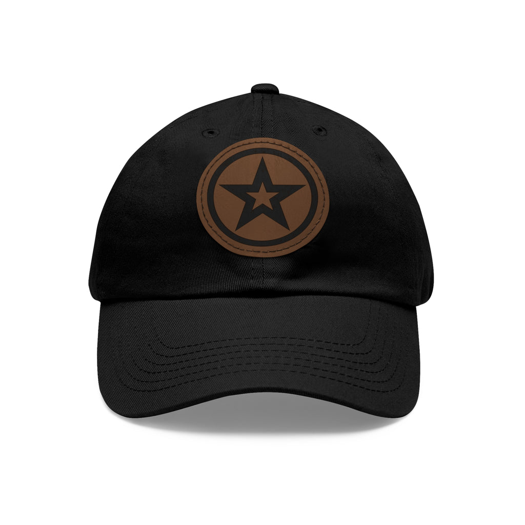 Star Leather Patch Dad Hat – Classic Star Logo Baseball Cap
