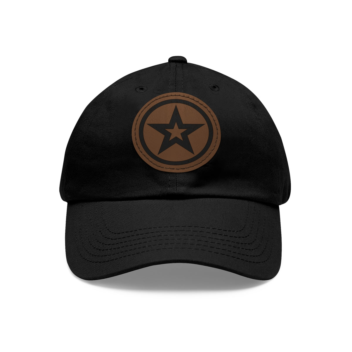 Star Leather Patch Dad Hat – Classic Star Logo Baseball Cap