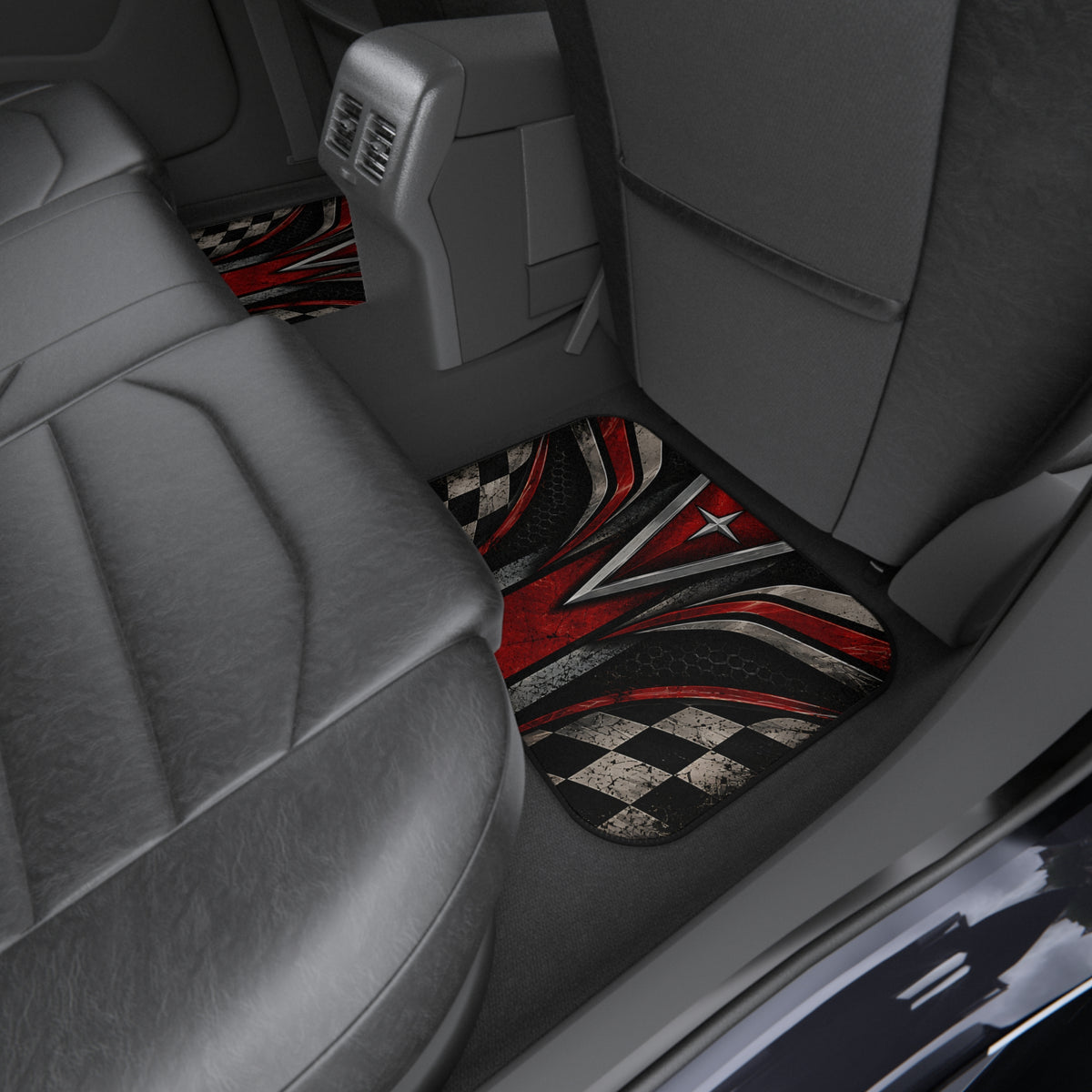Red Racing Car Floor Mats – Motorsport 4-Piece Set