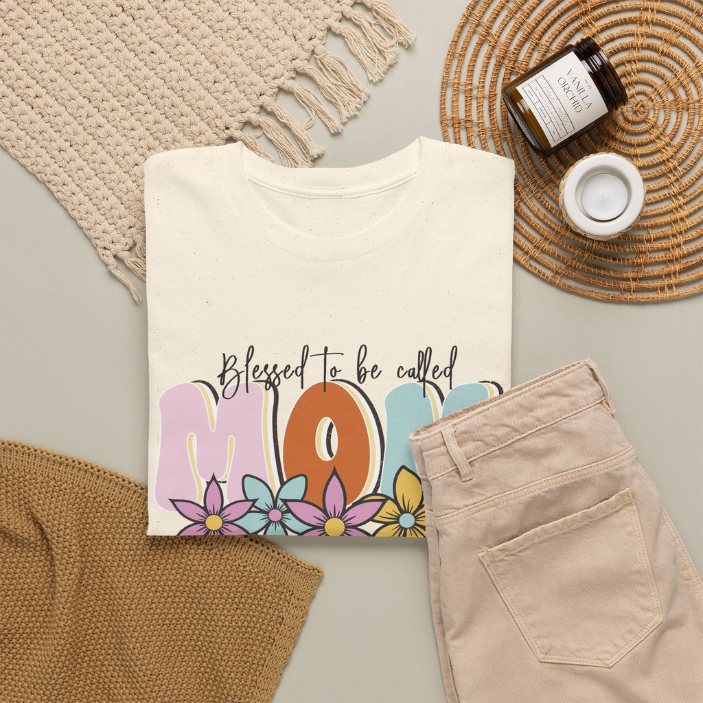 “Blessed to Be Called Mom” T-Shirt – Floral Motherhood Graphic Tee
