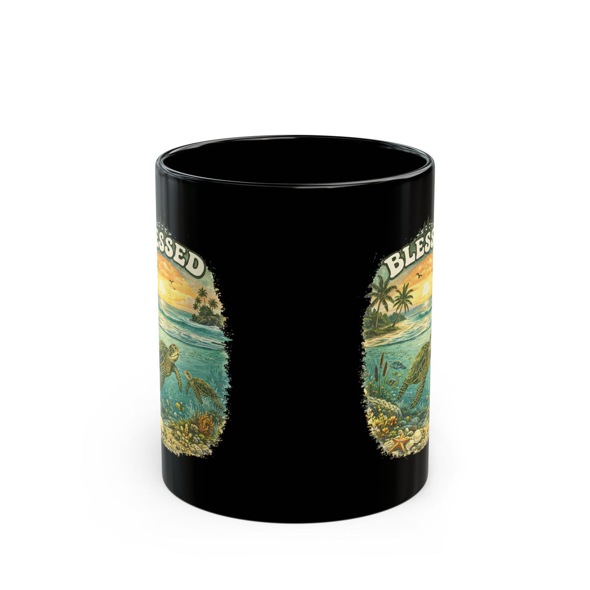 Blessed Sea Turtle Mug Ocean Coffee Cup Christian Beach Nature Gift