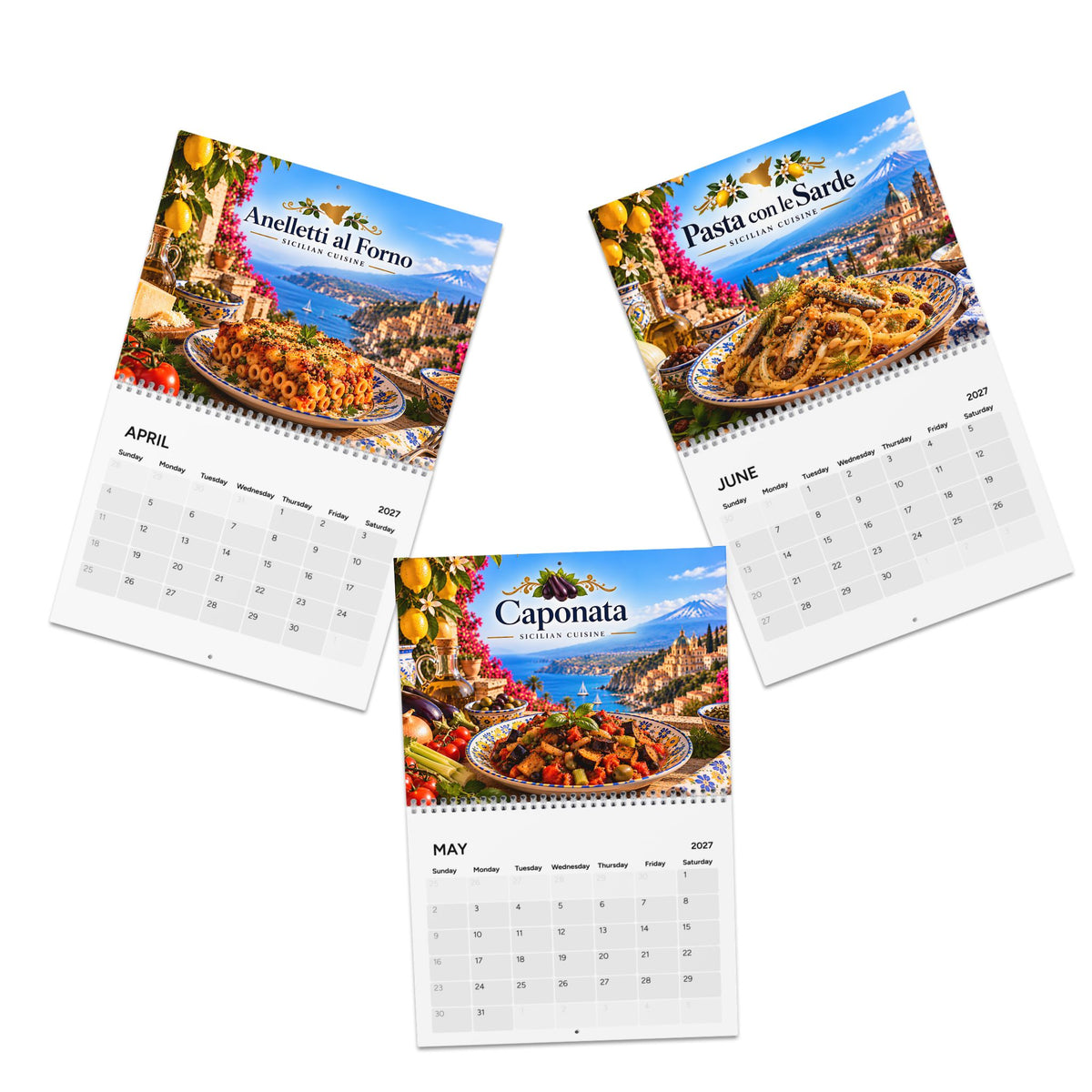 Sicily 2027 Wall Calendar – Sicilian Food & Culture
