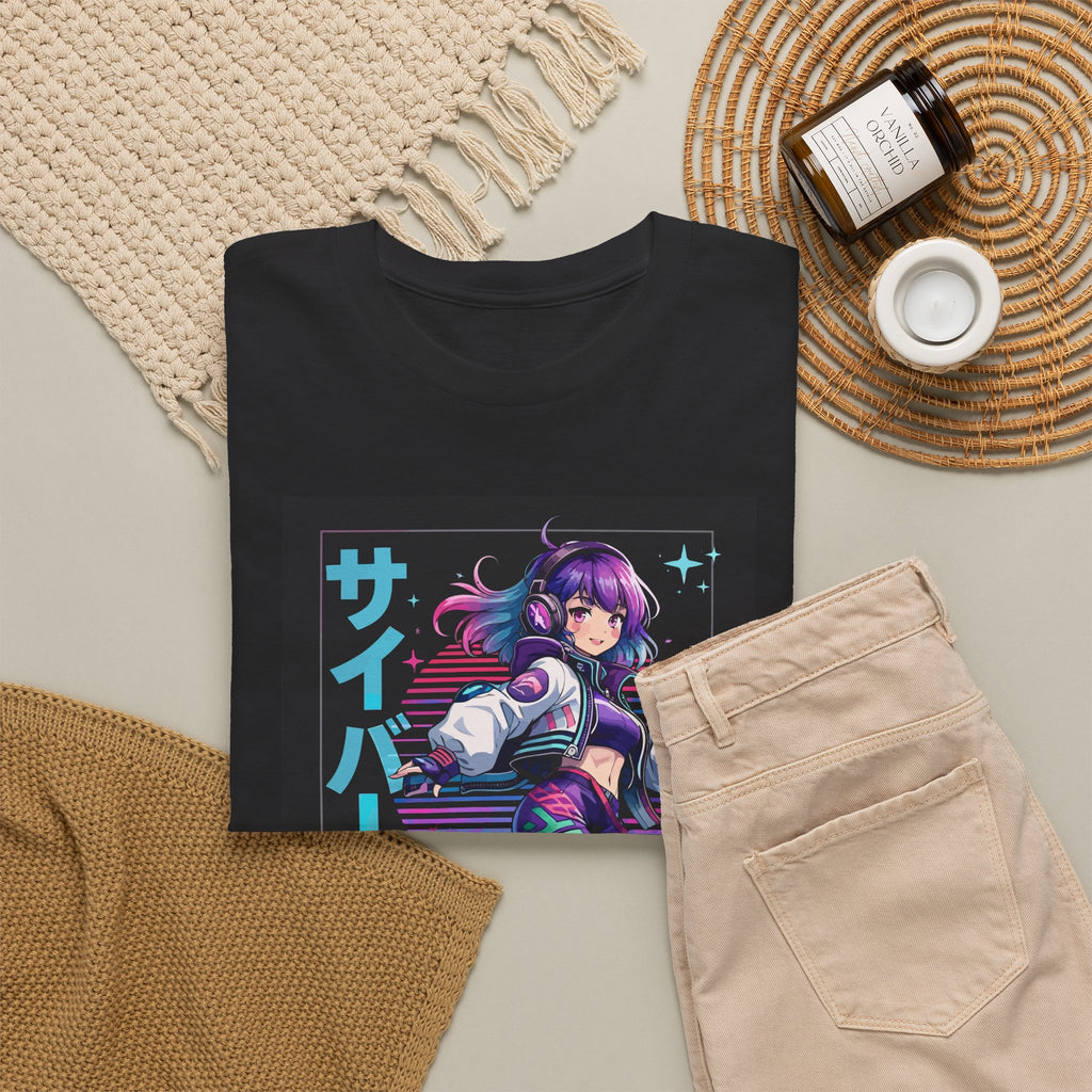 Cyberpunk Anime Girl T-Shirt – Futuristic Japanese Graphic Tee