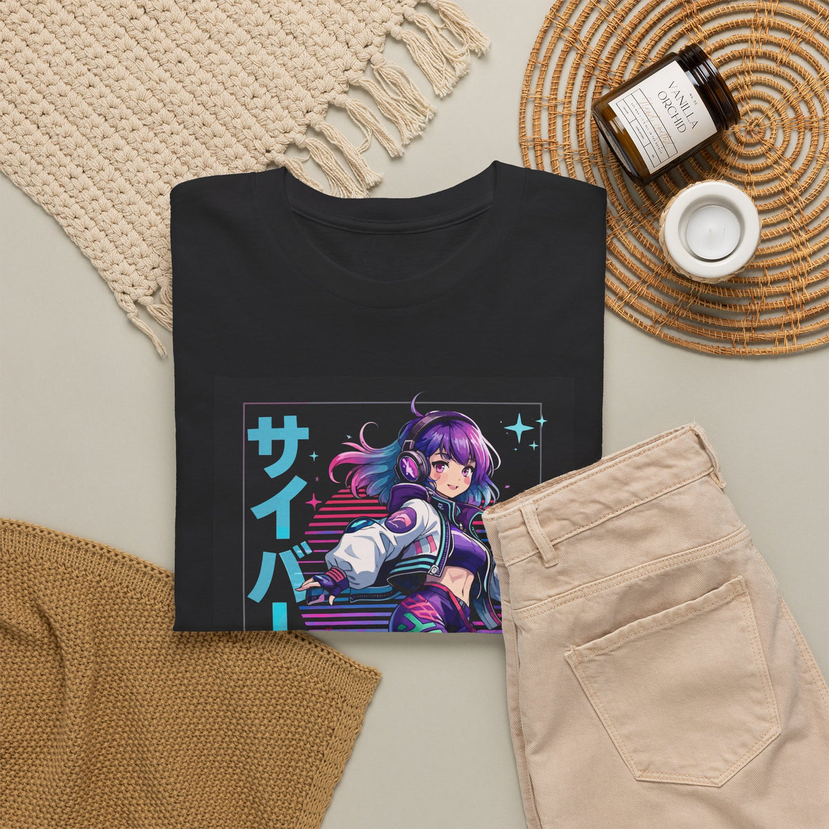 Cyberpunk Anime Girl T-Shirt – Futuristic Japanese Graphic Tee