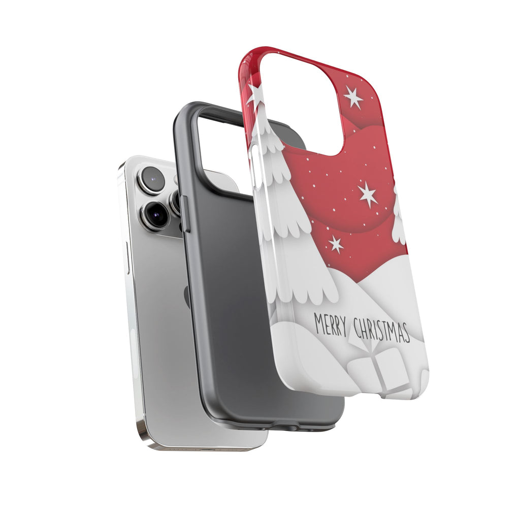 Merry Christmas Phone Case – Red & White Holiday Tough Case