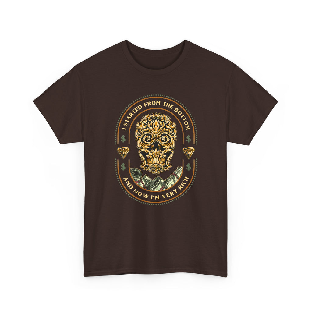 “Started From the Bottom” Skull T-Shirt – Vintage Biker Graphic Tee