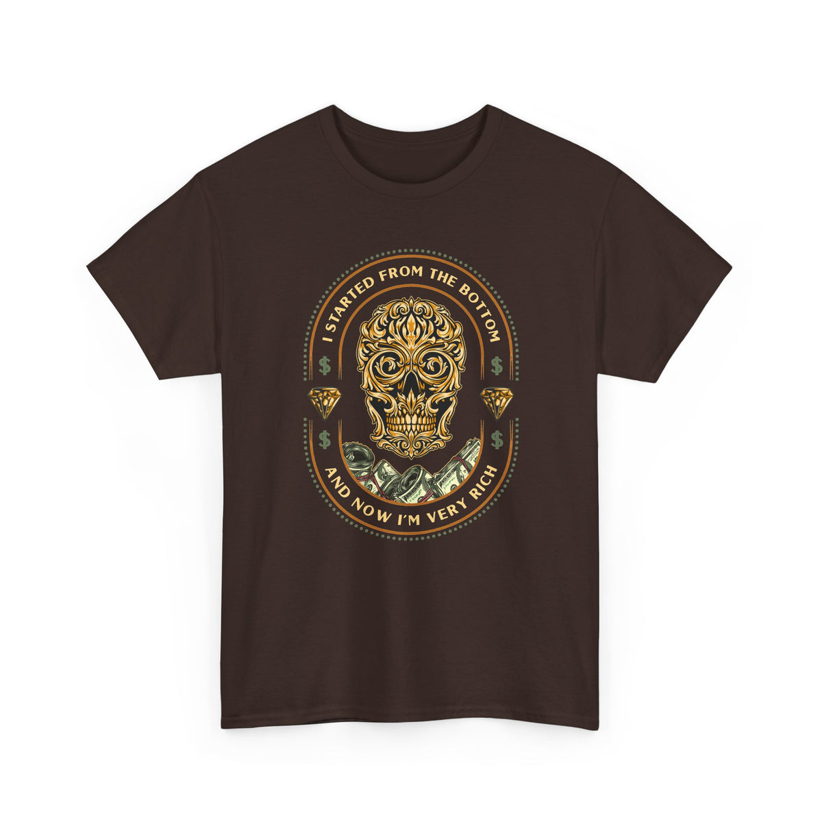 “Started From the Bottom” Skull T-Shirt – Vintage Biker Graphic Tee