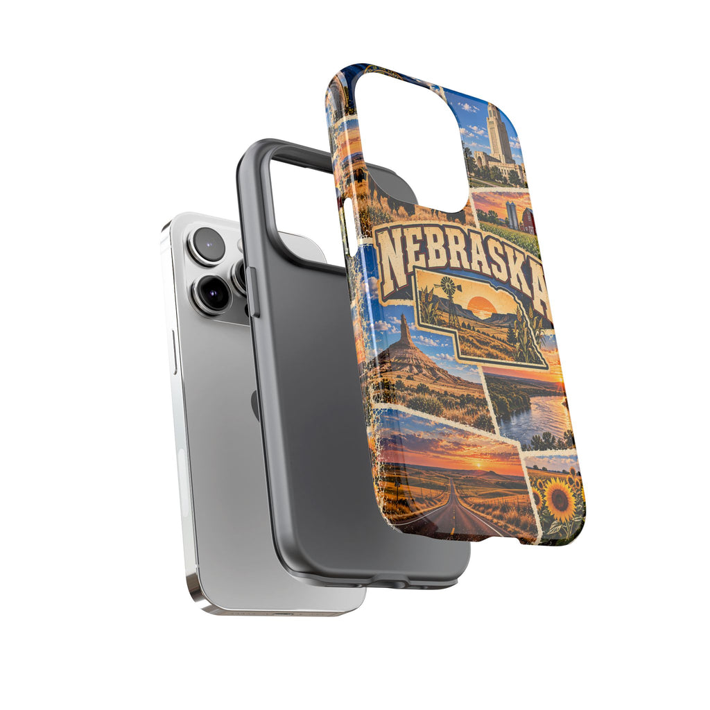 Nebraska Travel Collage Tough Phone Case – Vintage State Design
